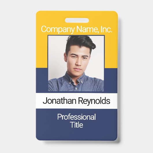 Badge Insigne D'Image De L'Employé - Or Et Bleu De La Ma (Avant)
