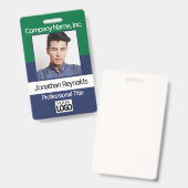 Badge Insigne D'Image De L'Employé - Vert Et Bleu De La  (Recto et verso)