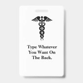 Badge Insigne d'infirmière aux cheveux gris dessinés à p (Arrière)