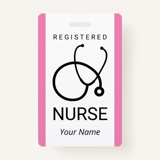 Badge Insigne d'infirmière personnalisé avec image stéth (Devant)