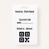 Badge Insigne d'invitation du Nouvel An (Dos)