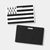 Badge Insigne du drapeau de Bretagne (Gwenn-ha-du) (Avant & arrière)