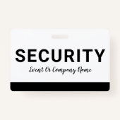 Badge Insigne du nom de l'entreprise du personnel de séc (Dos)