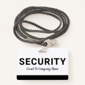 Badge Insigne du nom de l'entreprise du personnel de séc (Derrière avec lanière)