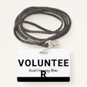 Badge Insigne du personnel bénévole (Derrière avec lanière)