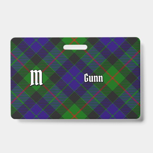 Badge Insigne du tartan du Clan Gunn (Avant)