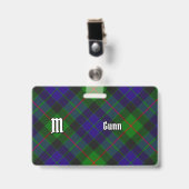 Badge Insigne du tartan du Clan Gunn (Avant avec clip)