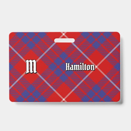 Badge Insigne du tartan rouge Clan Hamilton (Avant)