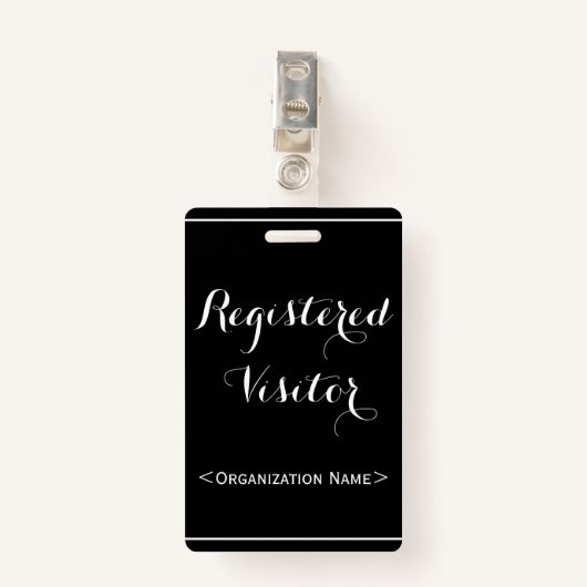 Badge Insigne glamour "Visiteur Inscrit" (Devant avec clip)