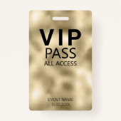 Badge Insigne Gold Foil de l'événement VIP All Access pe (Devant)