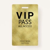 Badge Insigne Gold Foil de l'événement VIP All Access pe (Devant)
