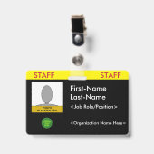 Badge Insigne Gras "PERSONNEL" (Front with Clip)