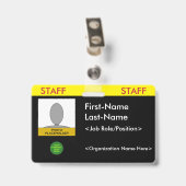 Badge Insigne Gras "PERSONNEL" (Back with Clip)