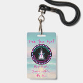 Badge Insigne Gratuit D'Horloge, Libérez Votre Esprit (Front with Lanyard)