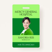 Badge Insigne Hôpital Caduceus, Technicien Médicale Vert (Devant)