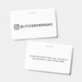 Badge Insigne Instagram | Votre nom Instagram (Avant & arrière)