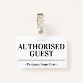 Badge Insigne "INVITÉ AUTORISÉE" (Dos avec clip)