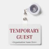 Badge Insigne "INVITÉ TEMPORAIRE" (Avant avec rétractable)