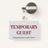 Badge Insigne "INVITÉ TEMPORAIRE" (Back with Retractable)