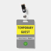 Badge Insigne "INVITÉ TEMPORAIRE" respectable (Avant avec clip)