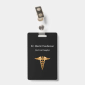 Badge Insigne Médicale chic d'identification de bureau (Arrière avec clip)