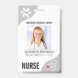 Badge Insigne Médicale Stethoscope gris modifiable INFIR