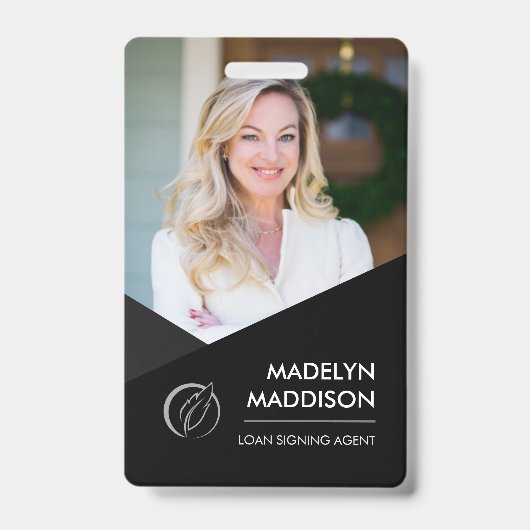 Badge Insigne minimal de l'agent de signature du notaire (Face)