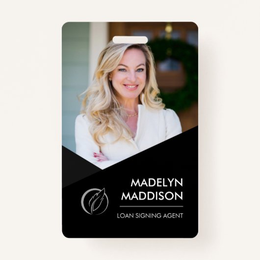 Badge Insigne minimal de l'agent de signature du notaire (Devant)