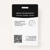 Badge Insigne minimal de l'agent de signature du notaire (Dos)