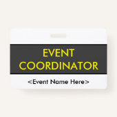 Badge Insigne moderne "COORDONNATEUR D'ÉVÉNEMENT" (Dos)