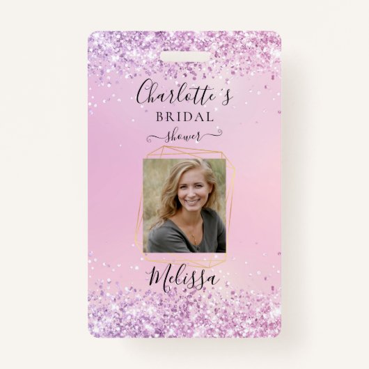 Badge Insigne moderne Parties scintillant violet (Imiter (Devant)