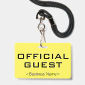 Badge Insigne "OFFICIAL GUEST" (Back with Lanyard)