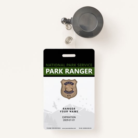 Badge Insigne Park Ranger (Front with Retractable)
