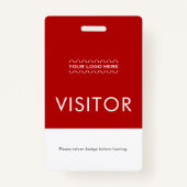 Badge Insigne personnalisé avec logo | Rouge (Dos)