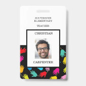 Badge Insigne photo de l'école de l'enseignant (Arrière)