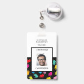 Badge Insigne photo de l'école de l'enseignant (Arrière avec rétractable)