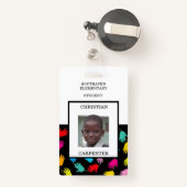 Badge Insigne photo de l'école étudiante (Back with Retractable)