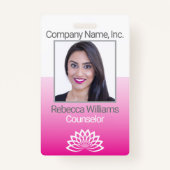 Badge Insigne photo de l'employé - rose (Devant)