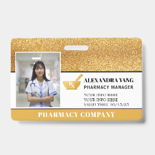Badge Insigne photo de luxe Pharmacy Gold