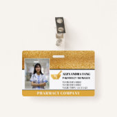 Badge Insigne photo de luxe Pharmacy Gold (Devant avec clip)