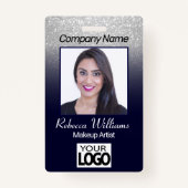 Badge Insigne photo - Navy Blue avec Parties scintillant (Devant)