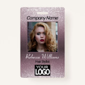 Badge Insigne photo - Or Rose avec Parties scintillant F (Devant)