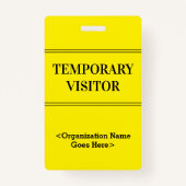 Badge Insigne respectable "de VISITEUR PROVISOIRE" (Dos)
