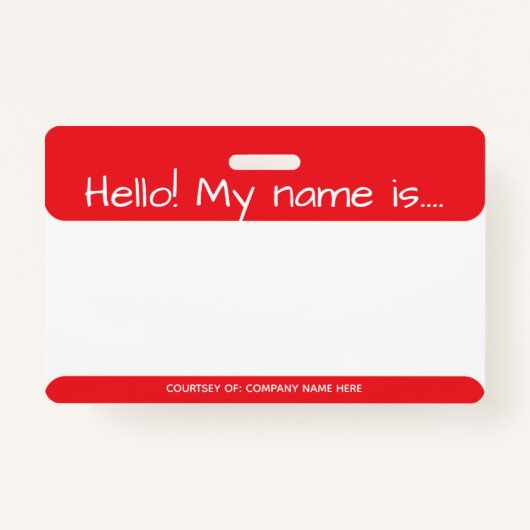 Badge Insigne rouge d'identification de visiteur (Devant)