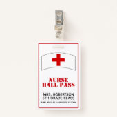 Badge Insigne rouge et blanc de passage de hall (Devant avec clip)