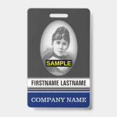 Badge Insigne simple de photo des employés d'affaires (Back)