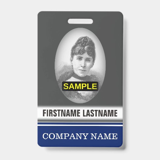 Badge Insigne simple de photo des employés d'affaires (Front)