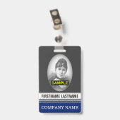 Badge Insigne simple de photo des employés d'affaires (Back with Clip)