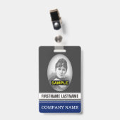 Badge Insigne simple de photo des employés d'affaires (Front with Clip)