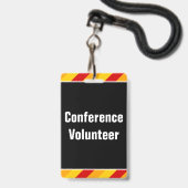 Badge Insigne simple "de volontaire de conférence" (Avant avec lanière)